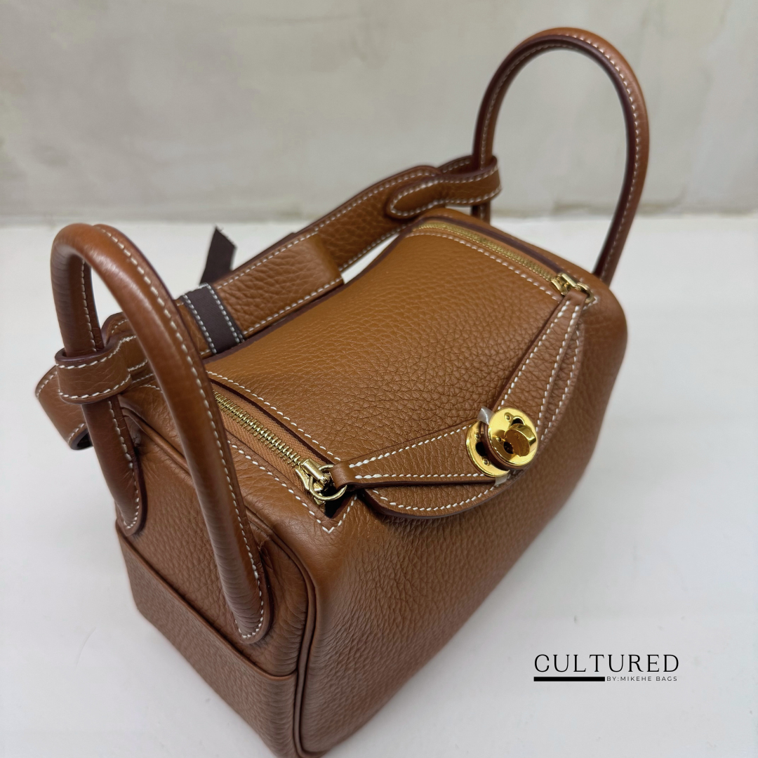 Hermès Mini Lindy in Gold on Gold