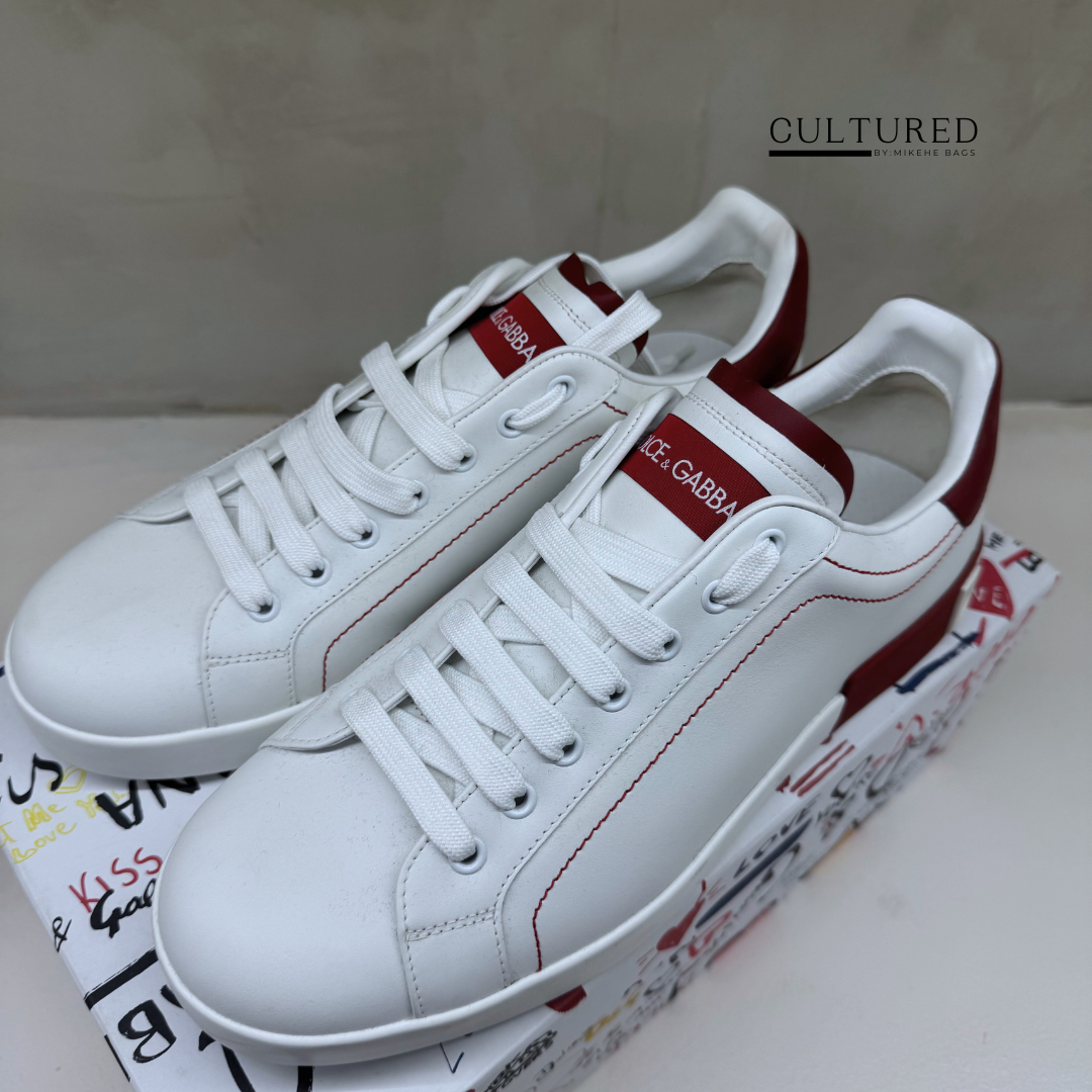 Dolce & Gabbana Portofino Calfskin Sneakers Men Size 42