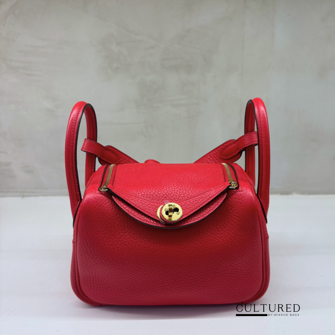 Hermès Mini Lindy in Rouge De Coer