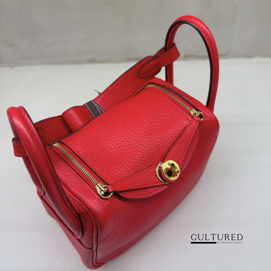 Hermès Mini Lindy in Rouge De Coer