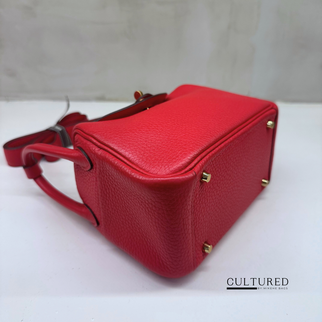 Hermès Mini Lindy in Rouge De Coer