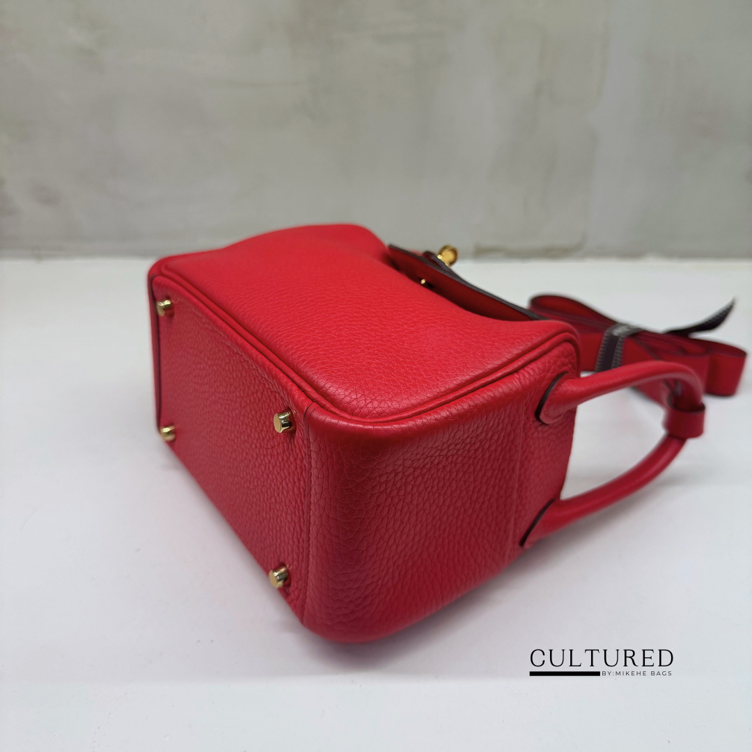 Hermès Mini Lindy in Rouge De Coer