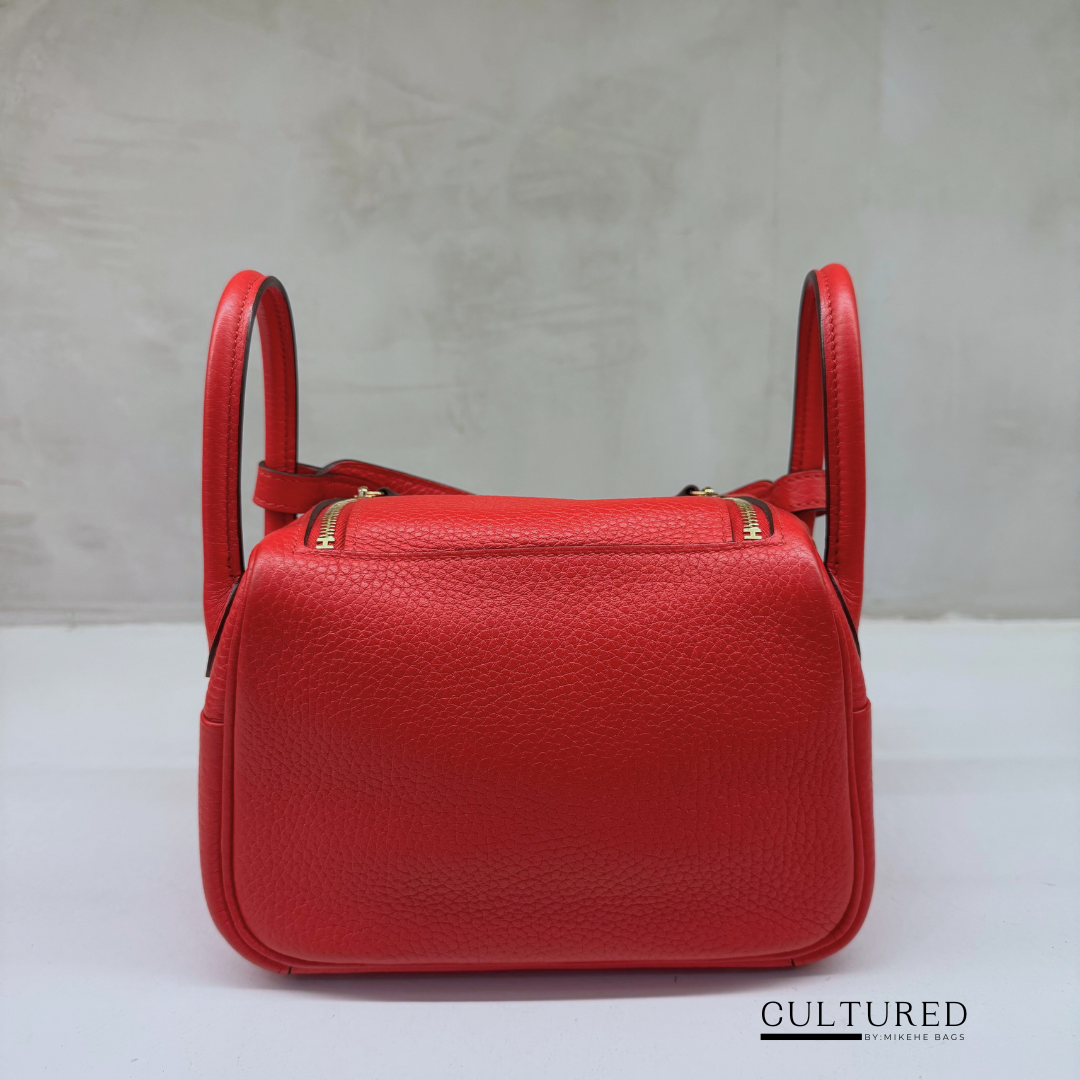 Hermès Mini Lindy in Rouge De Coer