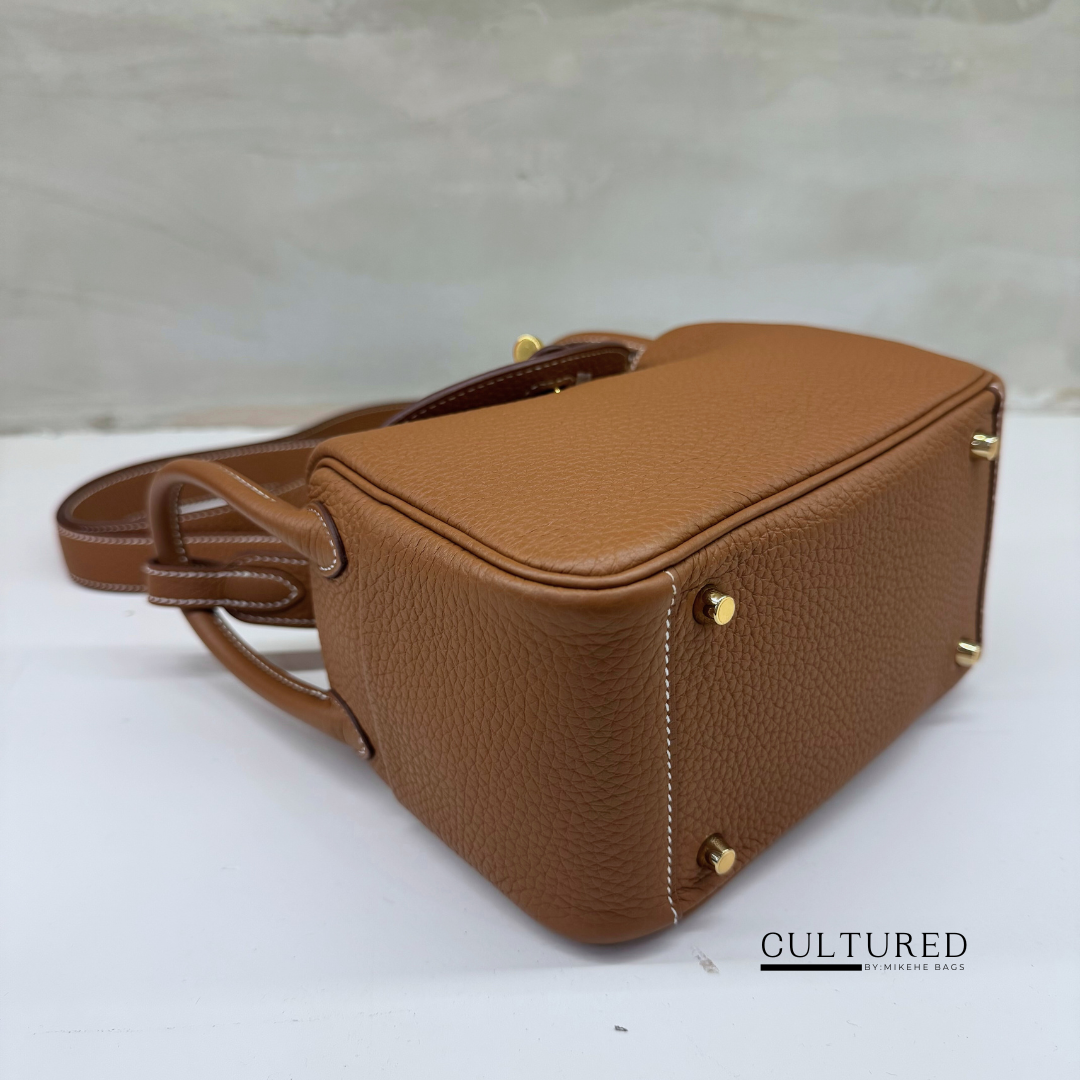 Hermès Mini Lindy in Gold on Gold