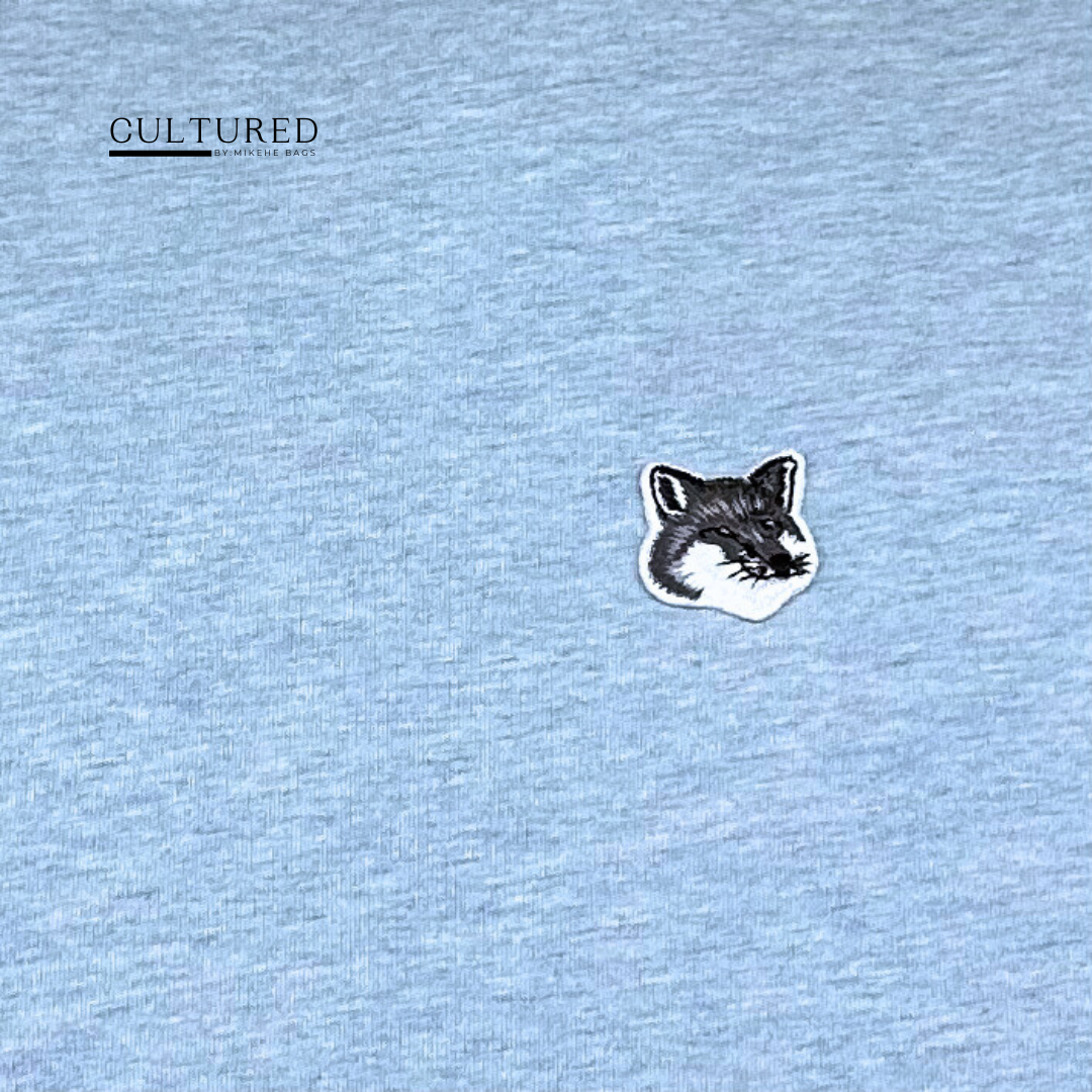 Maison Kitsuné Grey Fox Head T-Shirt in Blue