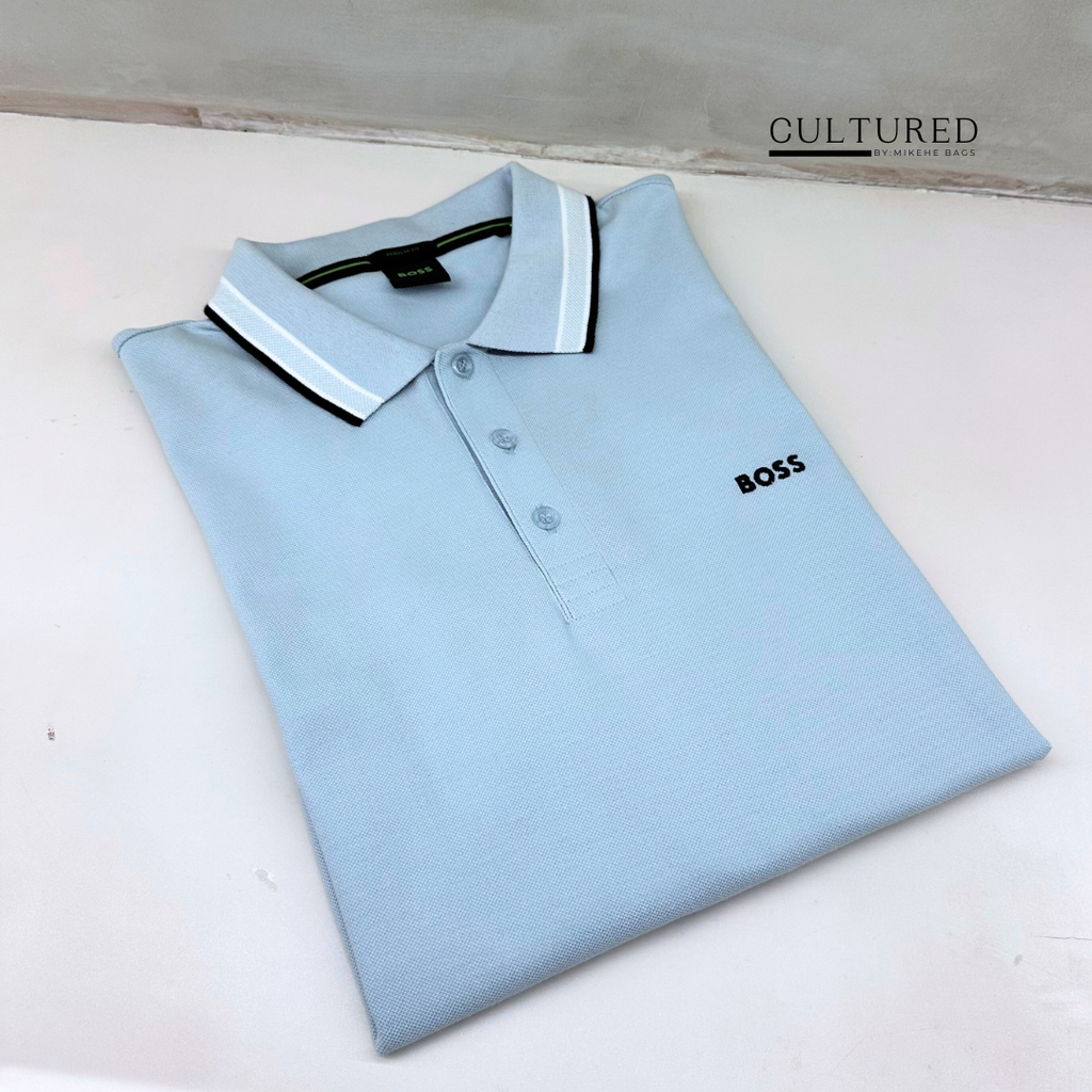 Boss Paddy Polo Shirt in Light Pastel Blue