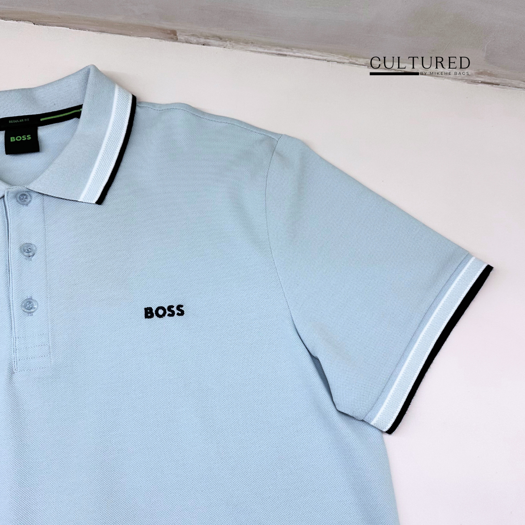 Boss Paddy Polo Shirt in Light Pastel Blue
