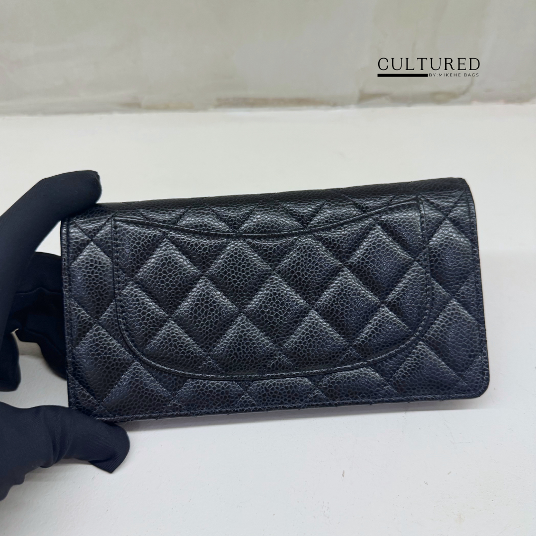 Chanel Classic Flap Wallet in Black Caviar