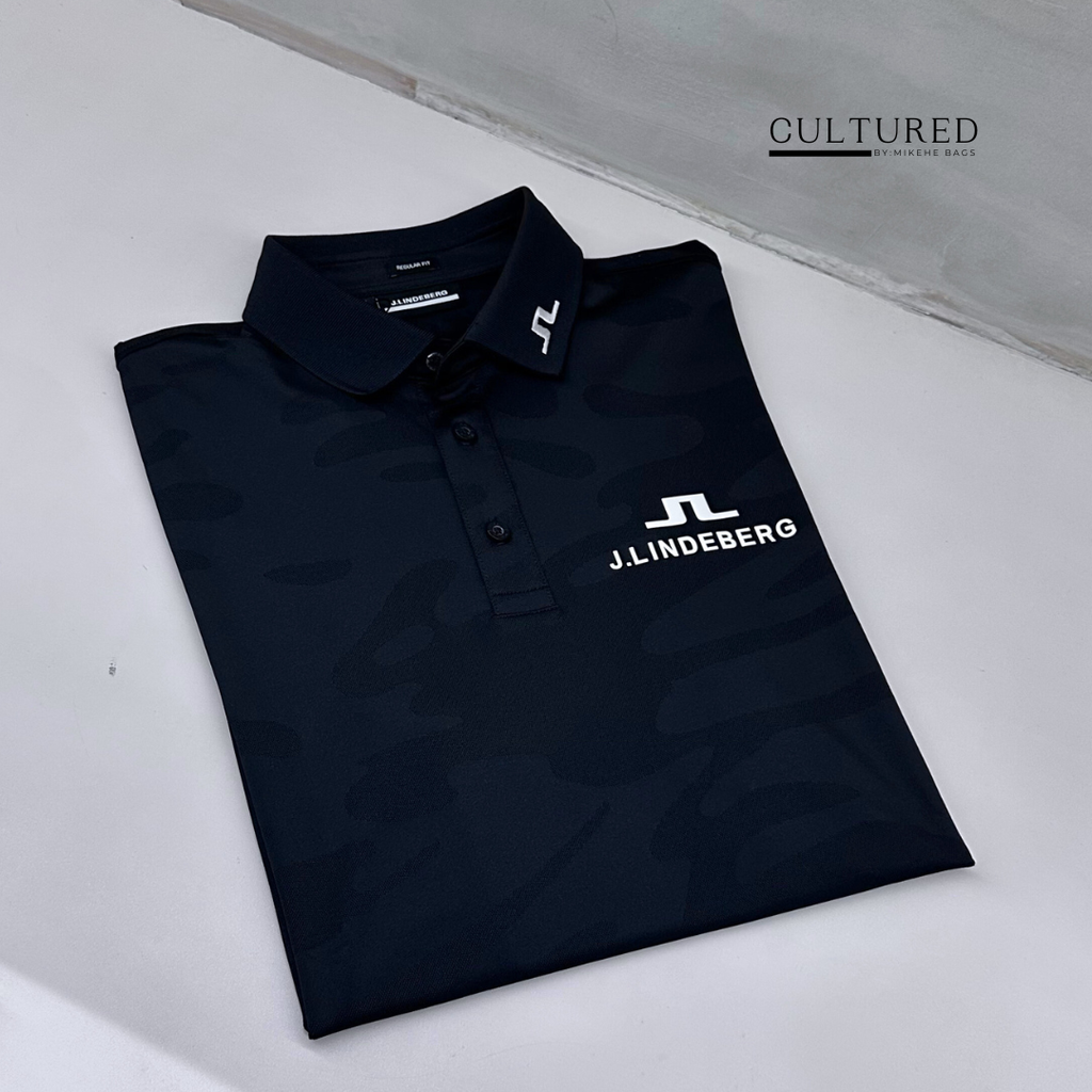 J Linderberg Mat Tour Golf Polo in Black