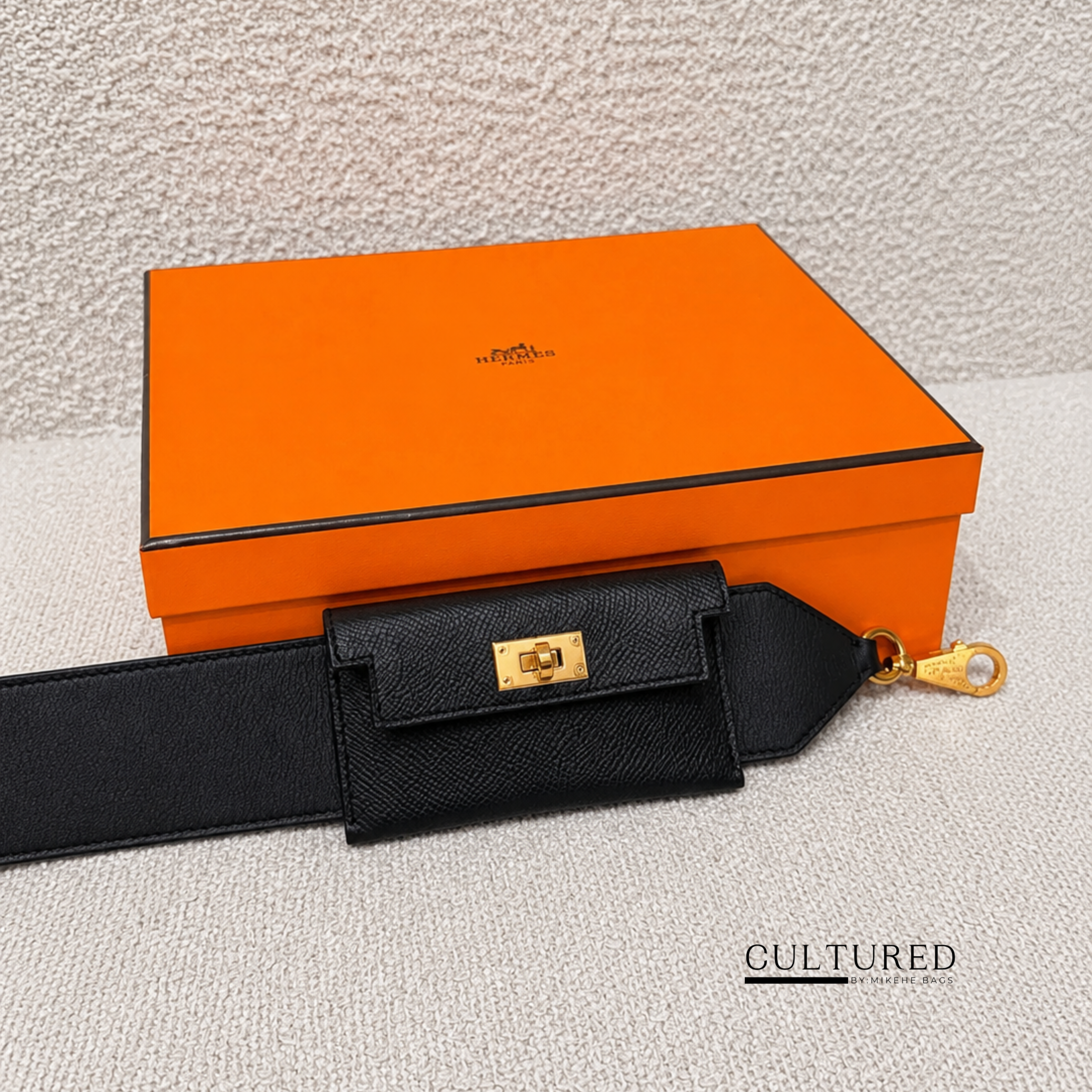Hermès Kelly Strap in Black (105 cm)