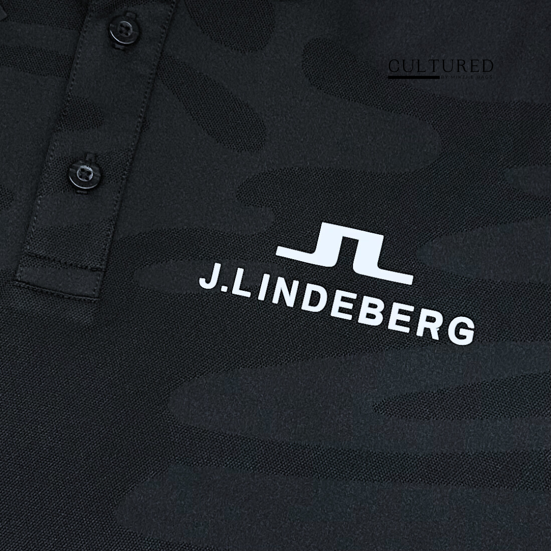 J Linderberg Mat Tour Golf Polo in Black