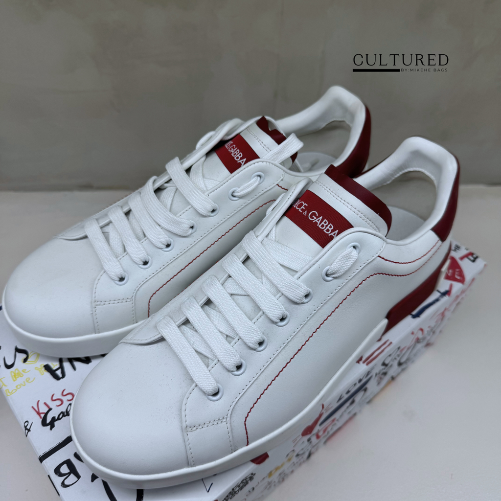 Dolce & Gabbana Portofino Calfskin Sneakers Men Size 42