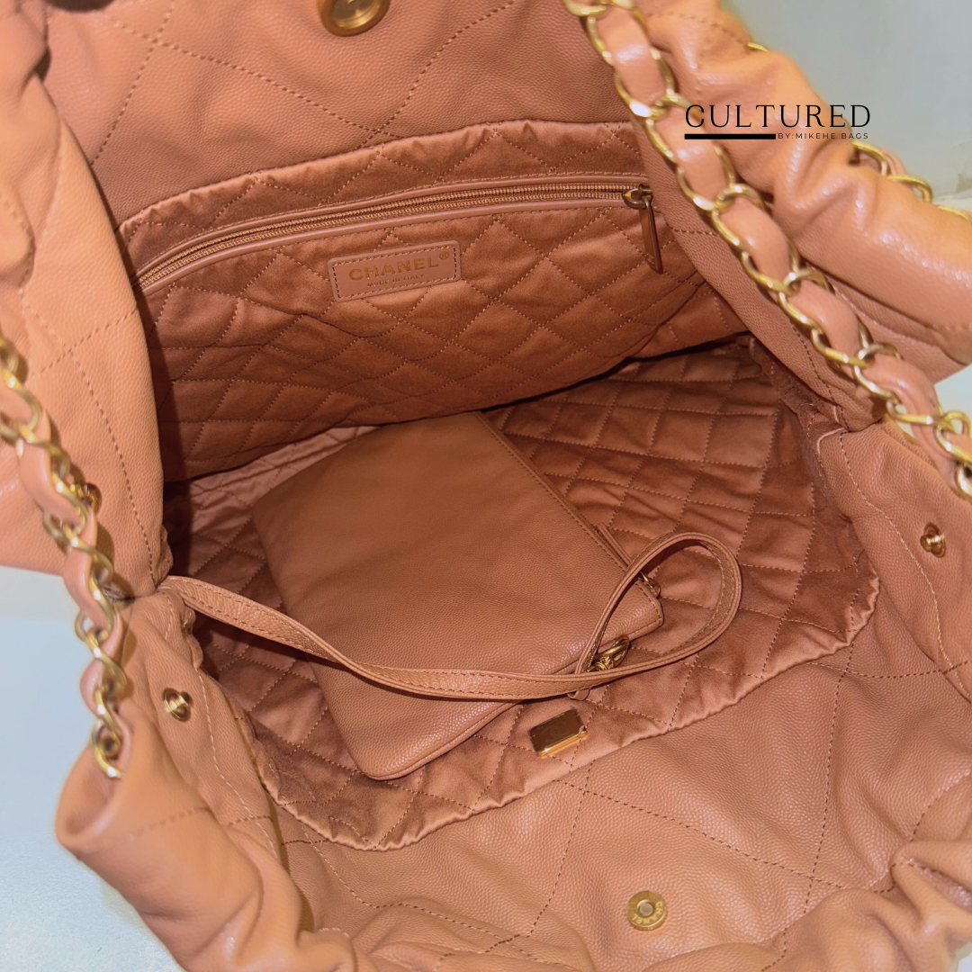 Chanel 22 Caviar Tote in Caramel