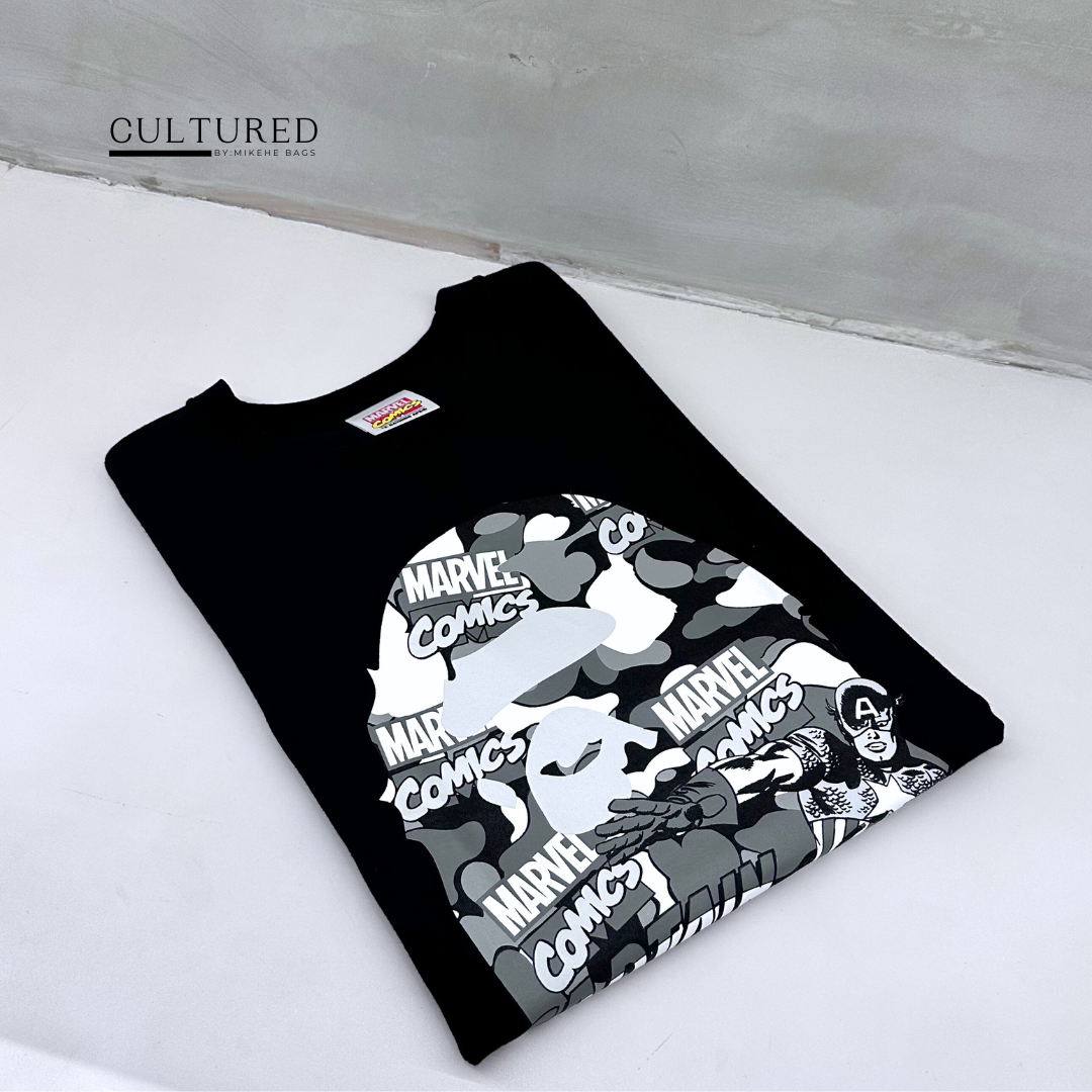 BAPE x Marvel Comics Captain America Men's T-Shirt in Black