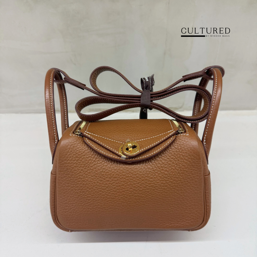 Hermès Mini Lindy in Gold on Gold